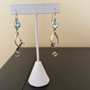 000 Mexico 925 Blue Topaz Earrings